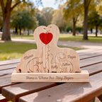 Dinosaur Family Puzzle – Personalized Wooden Keepsake
