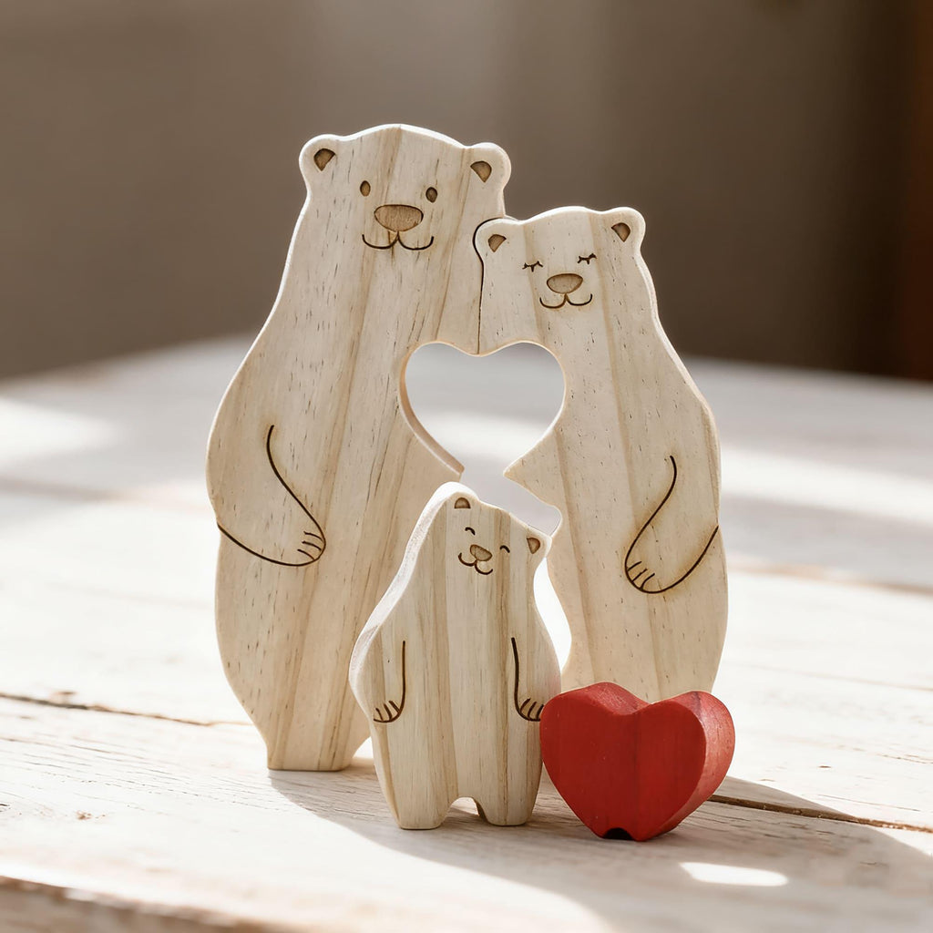Bear Family Puzzle – Personalized Wooden Keepsake