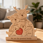 Deer Family Puzzle – Personalized Wooden Keepsake