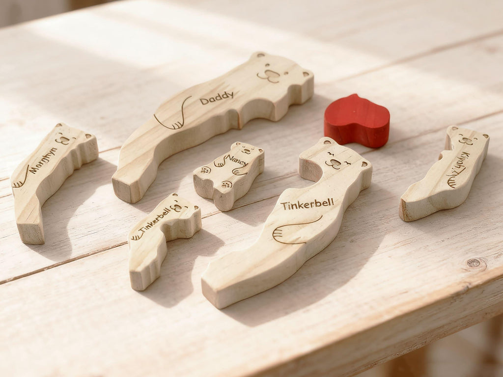 Bear Family Puzzle – Personalized Wooden Keepsake