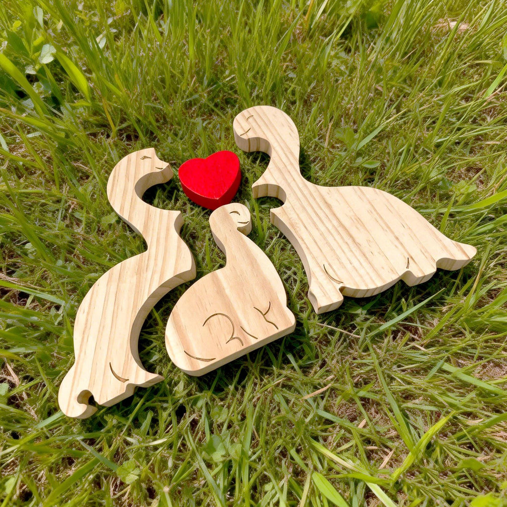 Dinosaur Family Puzzle – Personalized Wooden Keepsake