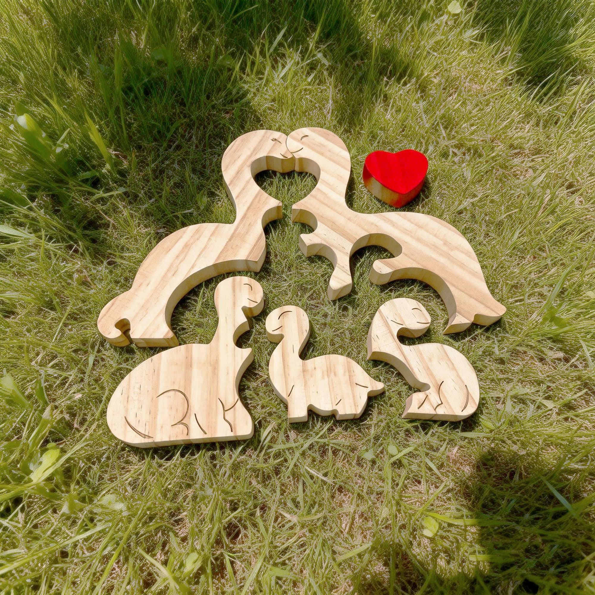 Dinosaur Family Puzzle – Personalized Wooden Keepsake