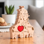 Giraffe Couple Puzzle – Personalized Wooden Keepsake