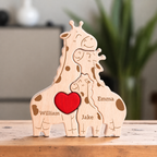 Giraffe Couple Puzzle – Personalized Wooden Keepsake