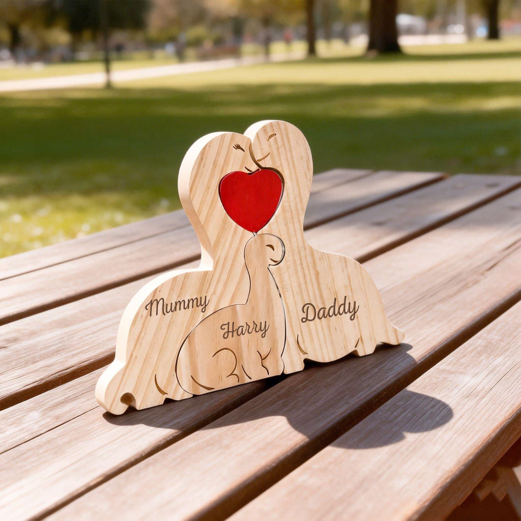 Dinosaur Family Puzzle – Personalized Wooden Keepsake