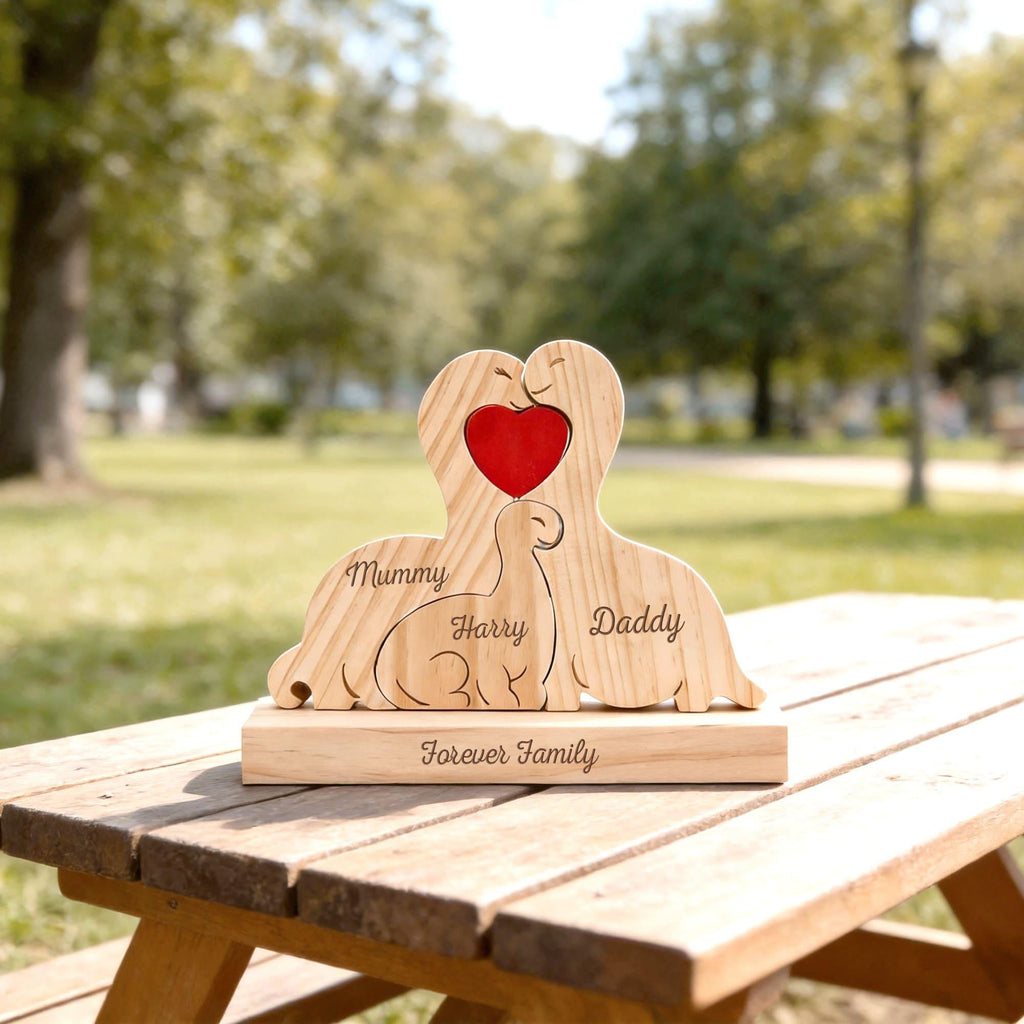 Dinosaur Family Puzzle – Personalized Wooden Keepsake