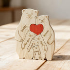 Bear Family Puzzle – Personalized Wooden Keepsake