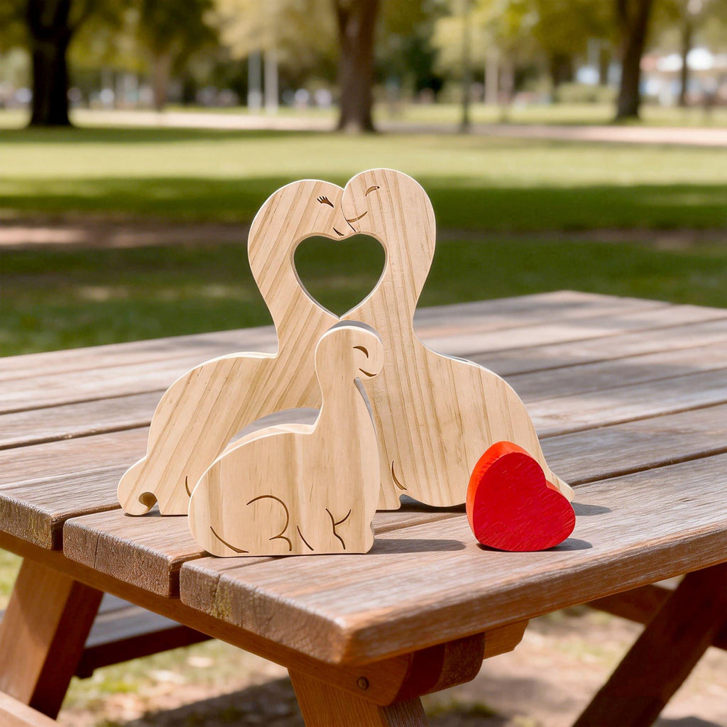 Dinosaur Family Puzzle – Personalized Wooden Keepsake