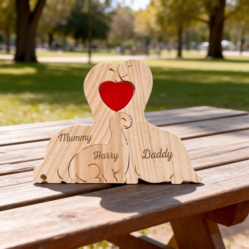 Dinosaur Family Puzzle – Personalized Wooden Keepsake