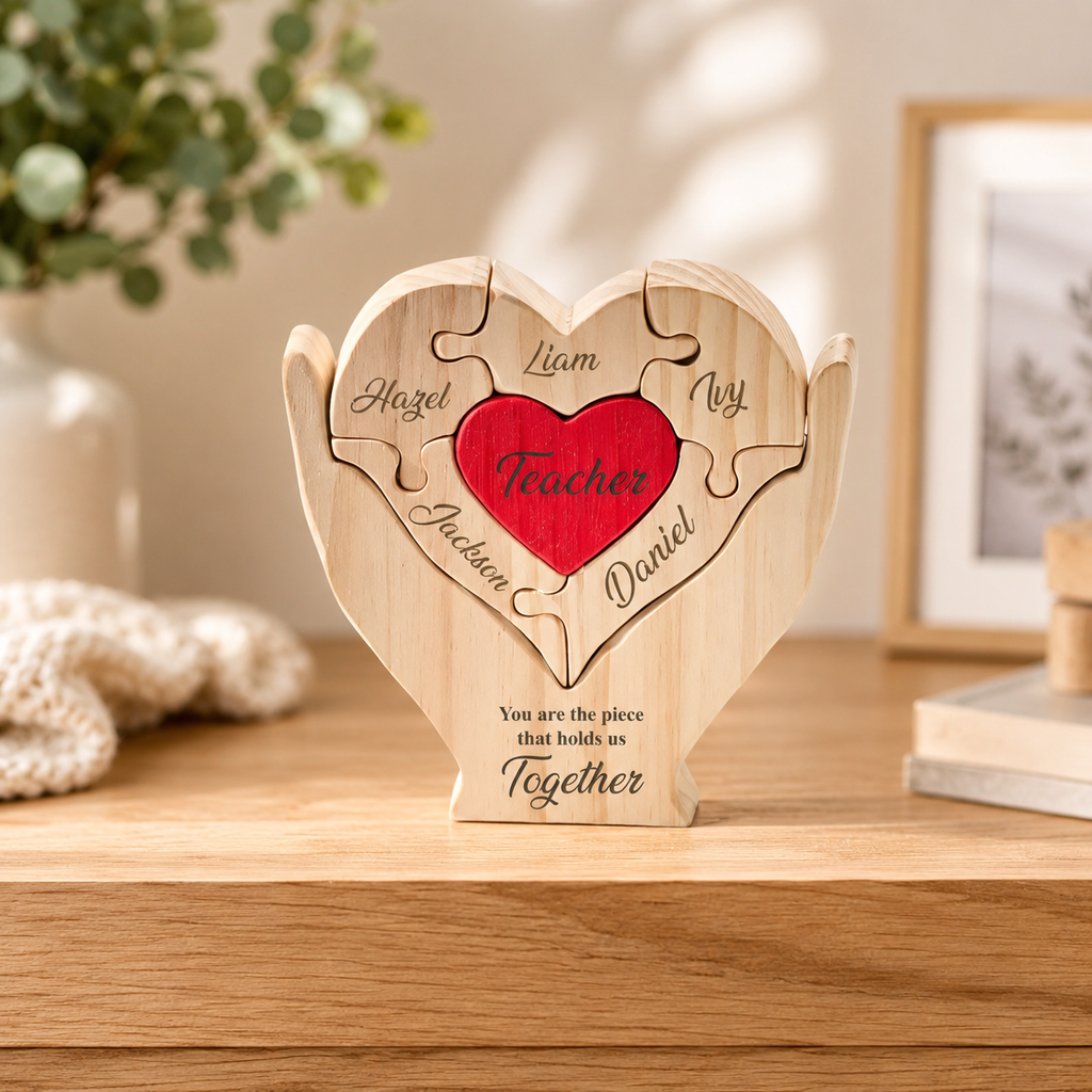 Mom Heart Puzzle – Personalized Wooden Keepsake