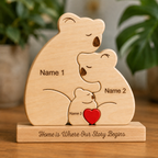 Bear Family Puzzle – Personalized Wooden Keepsake