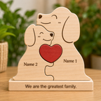 Custom Dog Couple Wooden Puzzle with Names