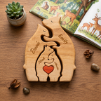 Bear Family Puzzle – Personalized Wooden Keepsake