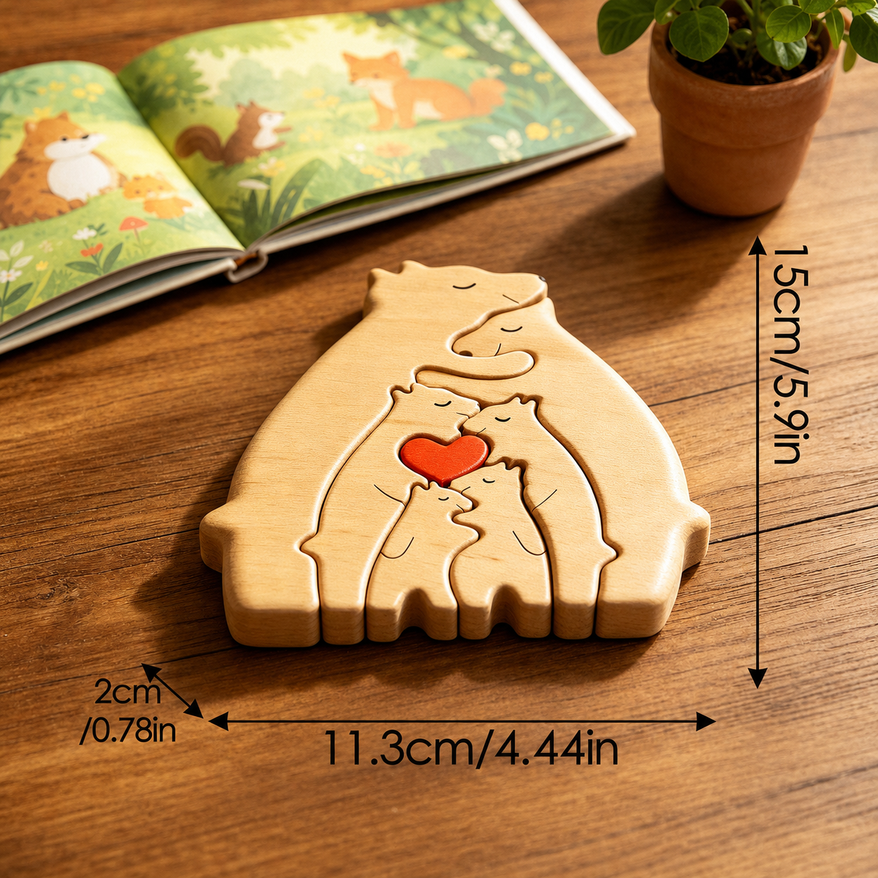 Bear Family Puzzle – Personalized Wooden Keepsake