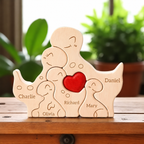 Dinosaur Family Puzzle – Personalized Wooden Keepsake