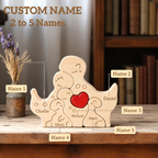 Dinosaur Family Puzzle – Personalized Wooden Keepsake