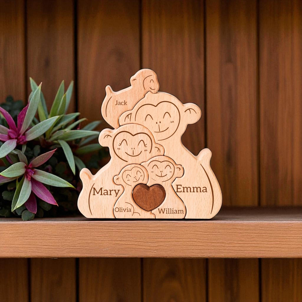 Personalised Monkey Family Puzzle