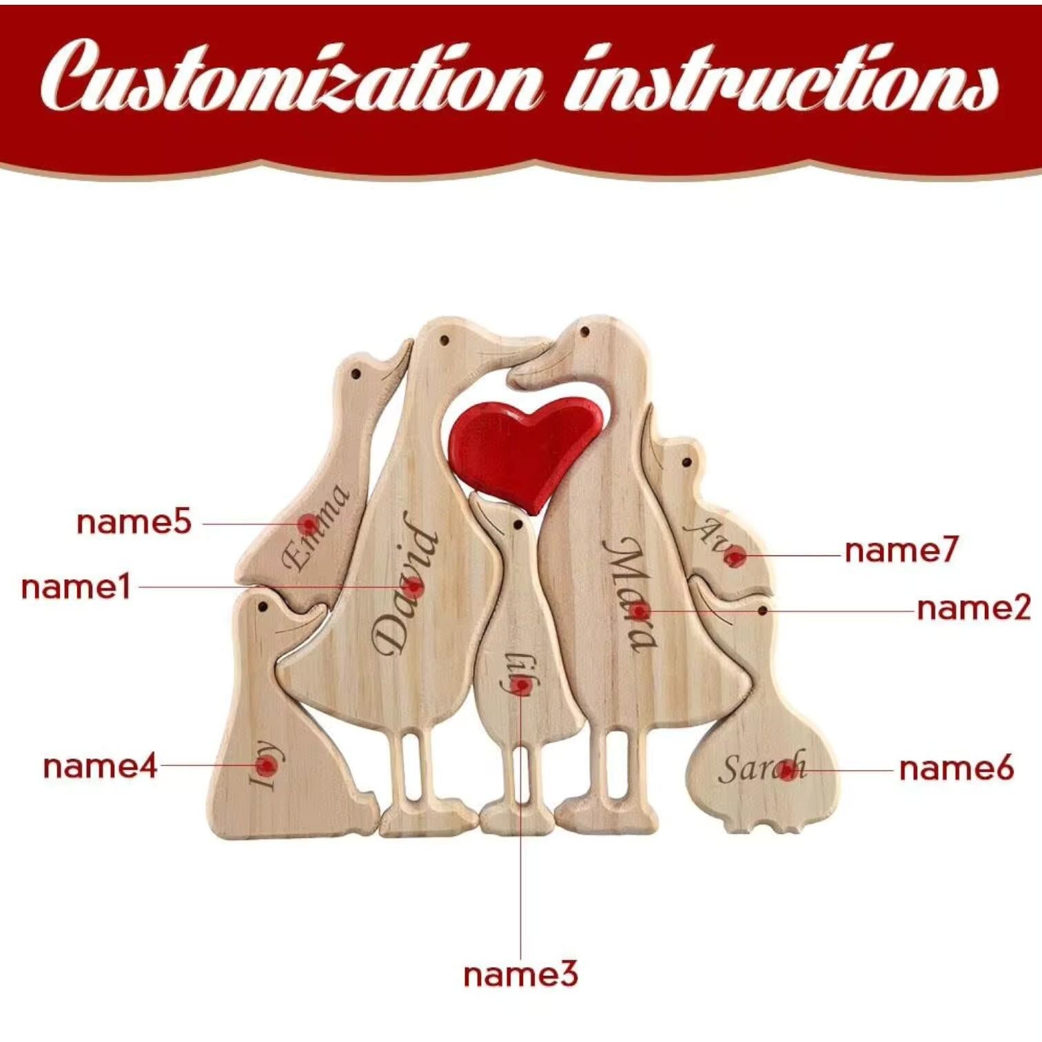 Personalised Duck Family Puzzle