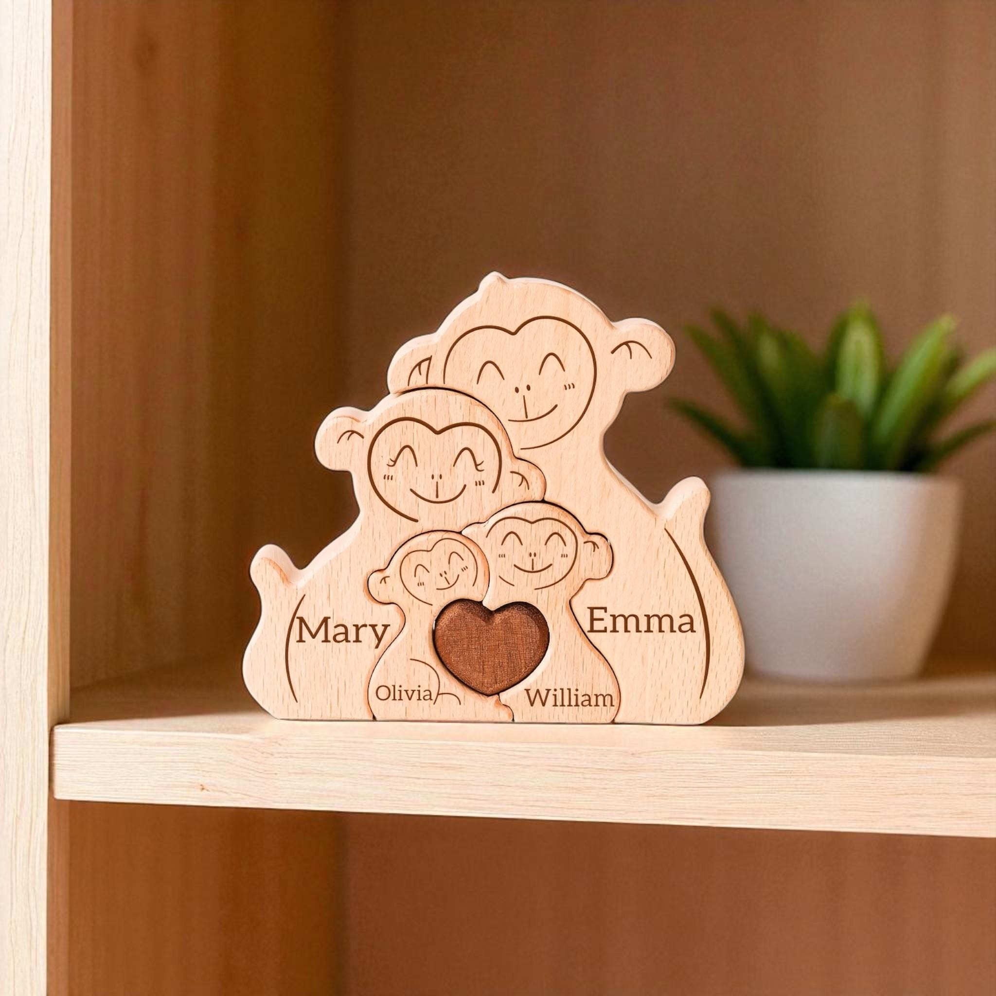 Personalised Monkey Family Puzzle