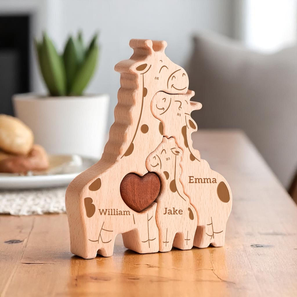 Personalised Giraffe Family Puzzle