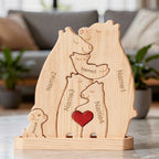 Personalised Bear Family Puzzle With Dog