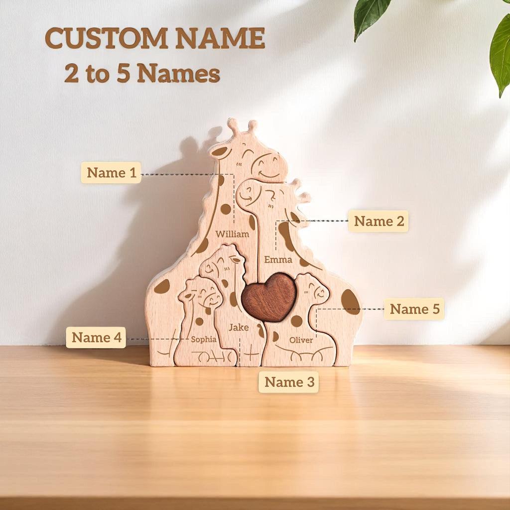 Personalised Giraffe Family Puzzle