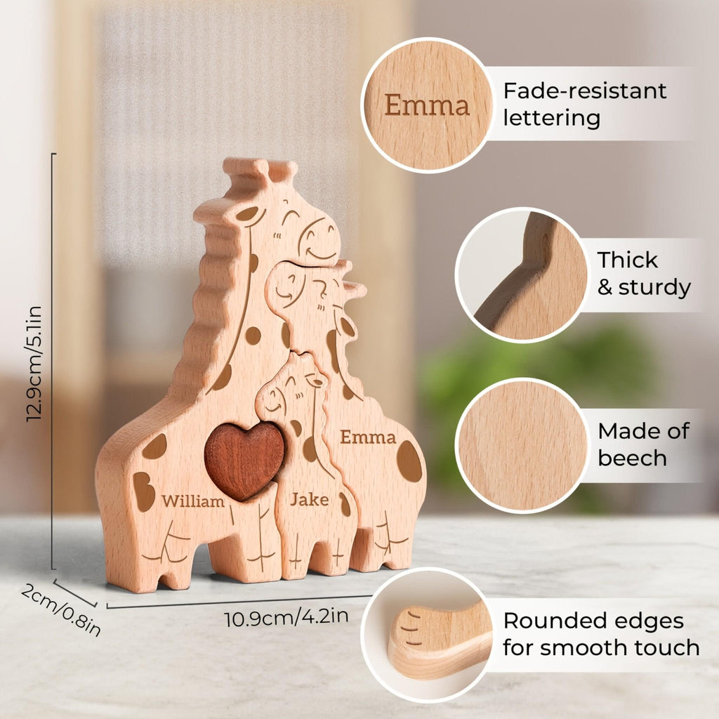 Personalised Giraffe Family Puzzle