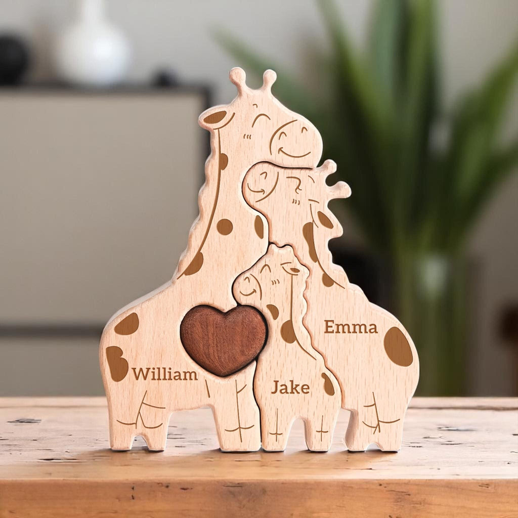 Personalised Giraffe Family Puzzle
