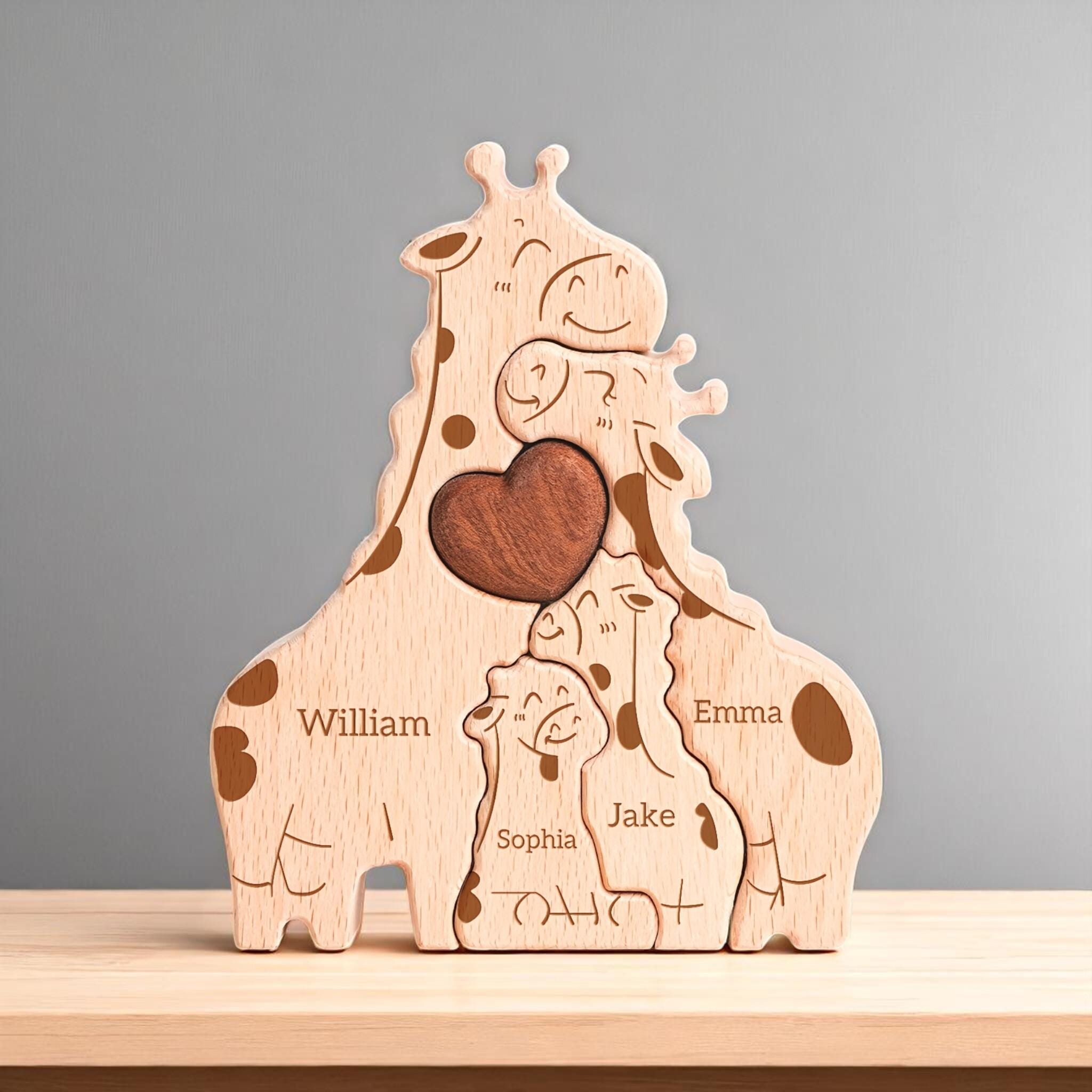 Personalised Giraffe Family Puzzle