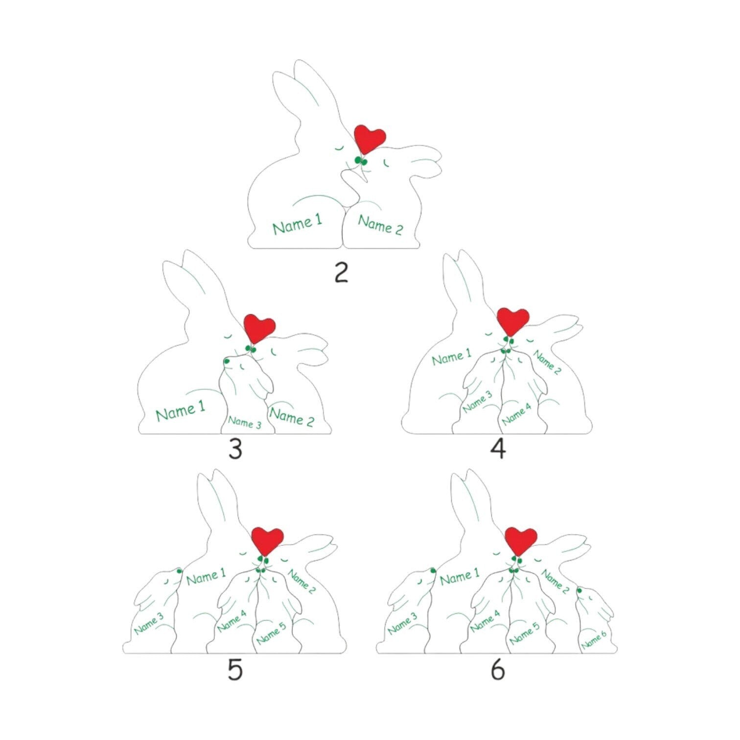 Personalised Rabbit Family Puzzle