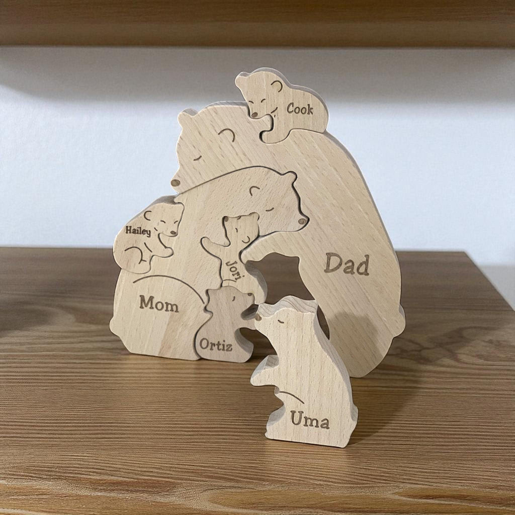 Personalised Wooden Bear Family Puzzle