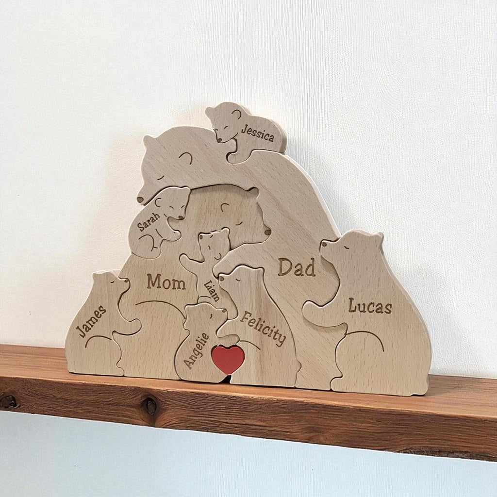 Personalised Wooden Bear Family Puzzle