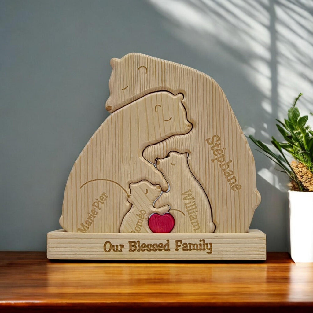 Personalised Bear Family Puzzle With Stand