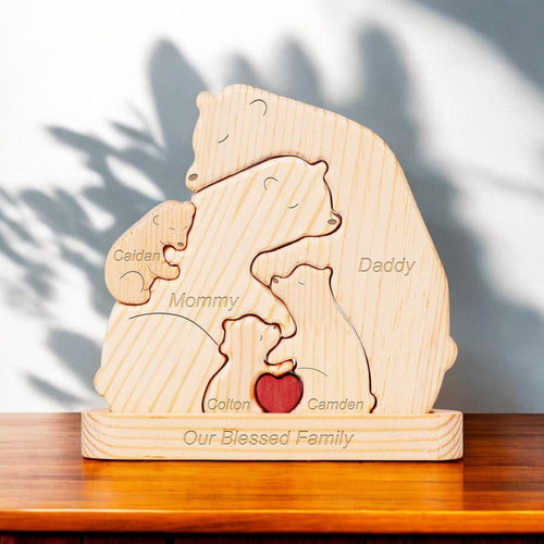 Personalised Bear Family Puzzle With Stand
