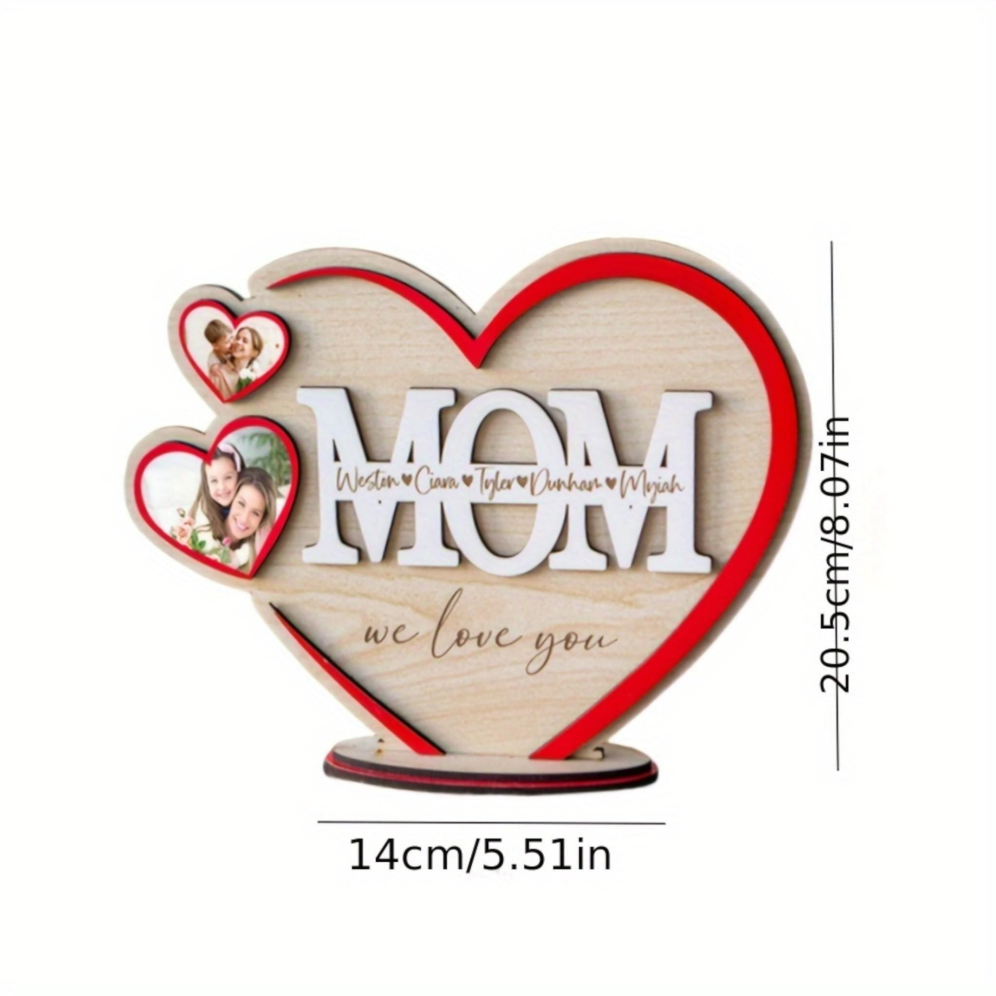 Personalised Heart Shaped Mom Plaque