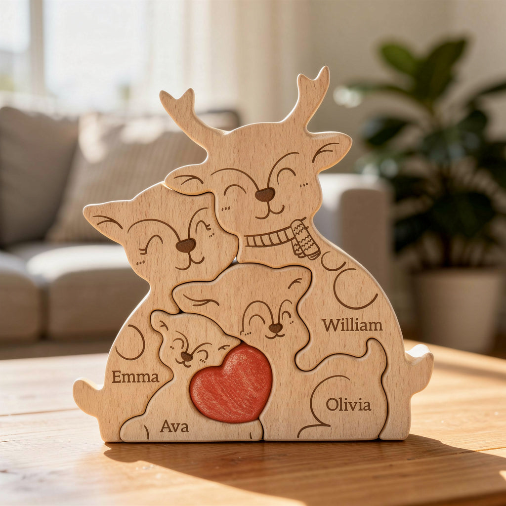 Personalised Deer Family Puzzle