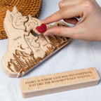 Personalized Wooden Wolf Family Puzzle with Stand | Custom Family Gift