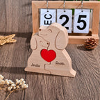 Custom Dog Couple Wooden Puzzle with Names