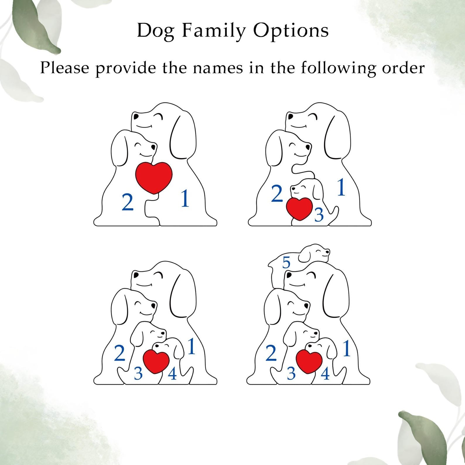 Custom Dog Couple Wooden Puzzle with Names