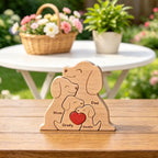 Custom Dog Couple Wooden Puzzle with Names