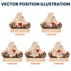 Personalized Wooden Wolf Family Puzzle with Stand | Custom Family Gift