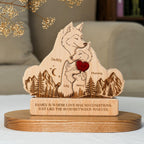 Personalized Wooden Wolf Family Puzzle with Stand | Custom Family Gift