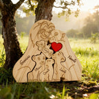 Lion Family Puzzle – Personalized Wooden Keepsake