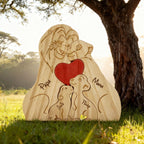 Lion Family Puzzle – Personalized Wooden Keepsake