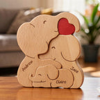 Elephant Family Puzzle – Personalized Wooden Keepsake