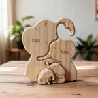 Elephant Family Puzzle – Personalized Wooden Keepsake