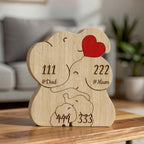 Elephant Family Puzzle – Personalized Wooden Keepsake