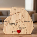 Personalised Wooden Bear Family Puzzle