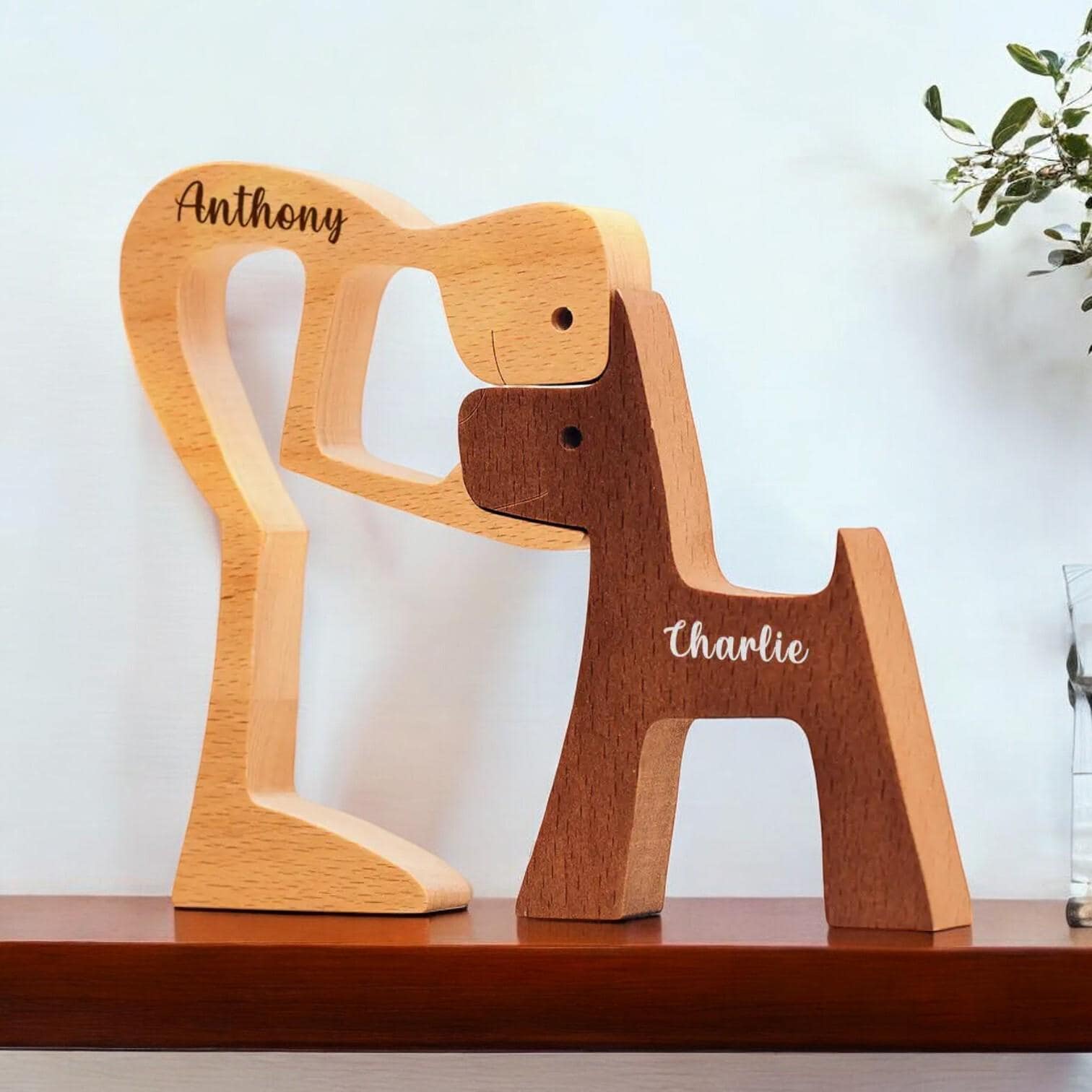 Personalised Woman And Dog Keepsake